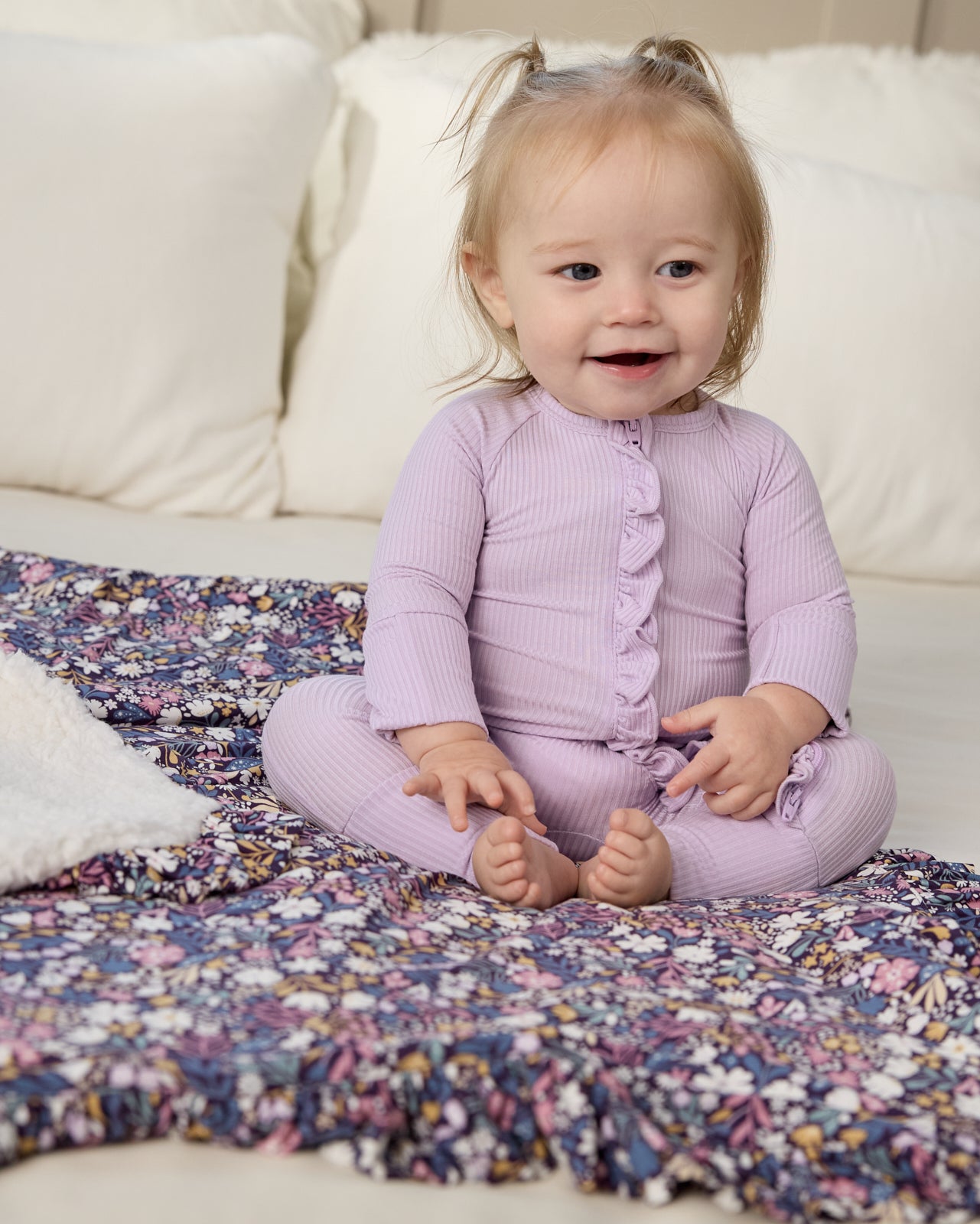 Midnight Petals Ruffle Mini Cloud Blanket® - Image 2