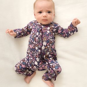 Midnight Petals Ruffle Zippy