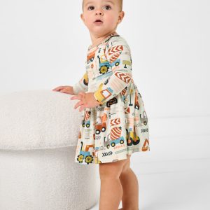 Mini Builders Skater Dress with Bodysuit