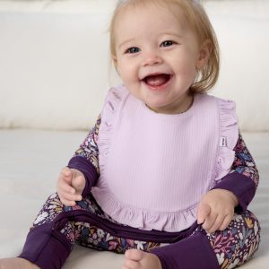 Misty Lavender Ribbed Ruffle Bib