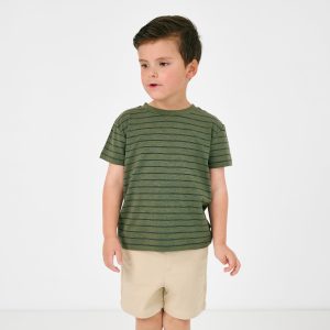Olive Stripes Short Sleeve Relaxed Tee