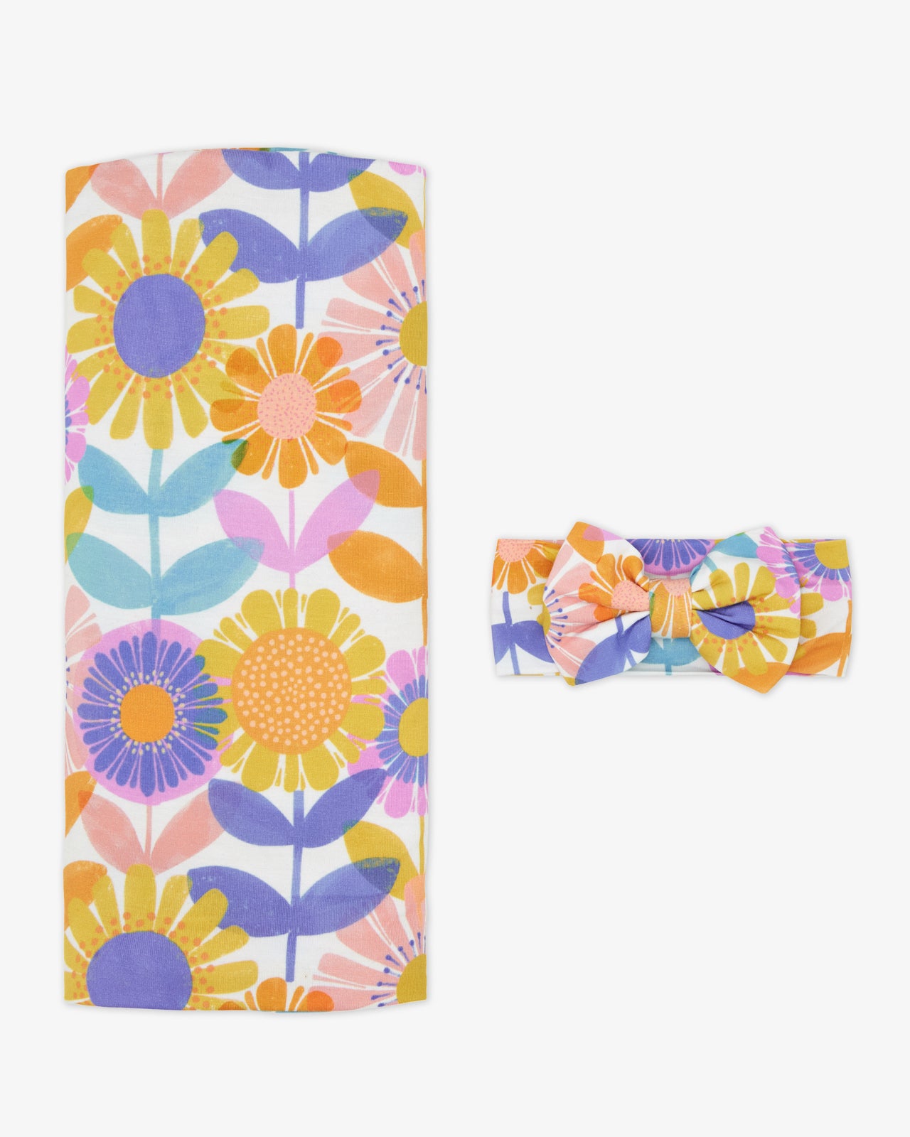 Petal Power Swaddle & Luxe Bow Headband Set - Image 3