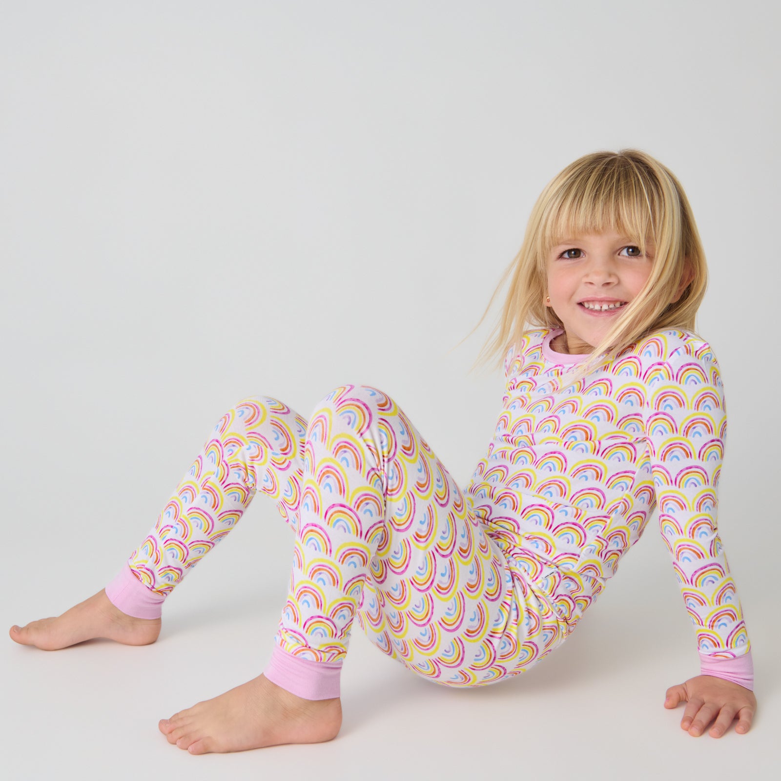 Pastel Rainbows Two-Piece Pajama Set - Image 3