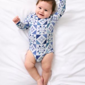Patchwork Indigo Ribbed Bodysuit