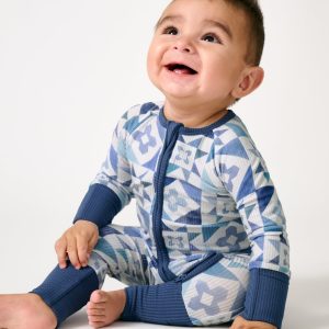 Patchwork Indigo Ribbed Zippy