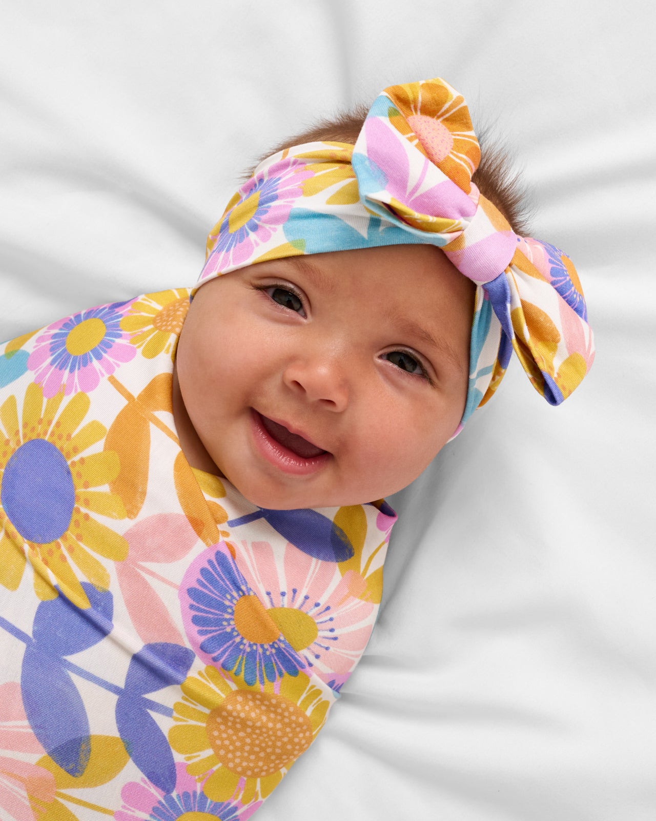 Petal Power Swaddle & Luxe Bow Headband Set - Image 2