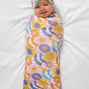 Petal Power Swaddle & Luxe Bow Headband Set