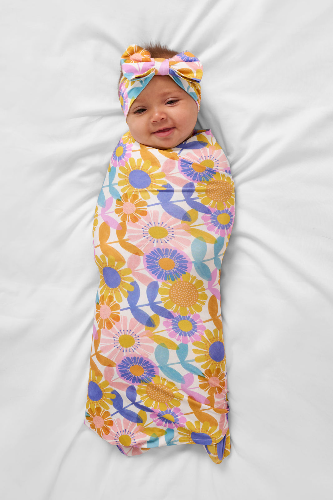 Petal Power Swaddle & Luxe Bow Headband Set