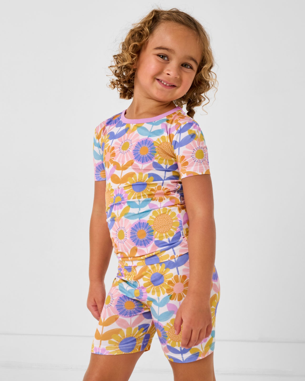 Petal Power Two-Piece Short Sleeve & Shorts Pajama Set