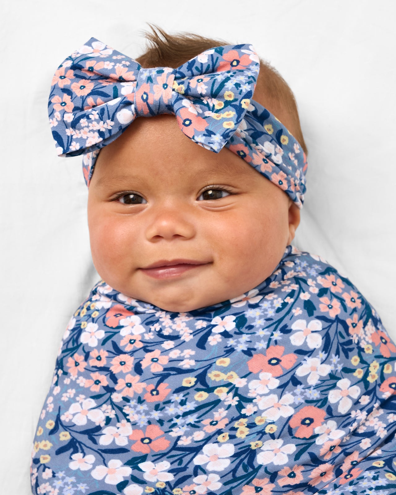Petite Petals Swaddle & Luxe Bow Headband Set - Image 2