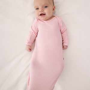 Prima Pink Ribbed Infant Gown