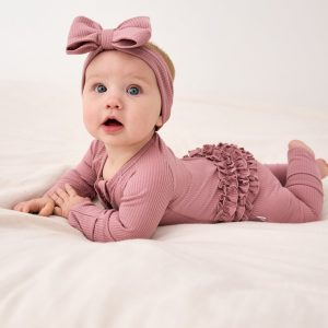 Rosewood Ribbed Ruffle Zippy