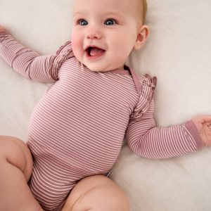 Rosewood Stripe Flutter Bodysuit