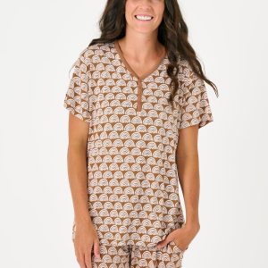 Rust Rainbows Women's Short Sleeve Pajama Top