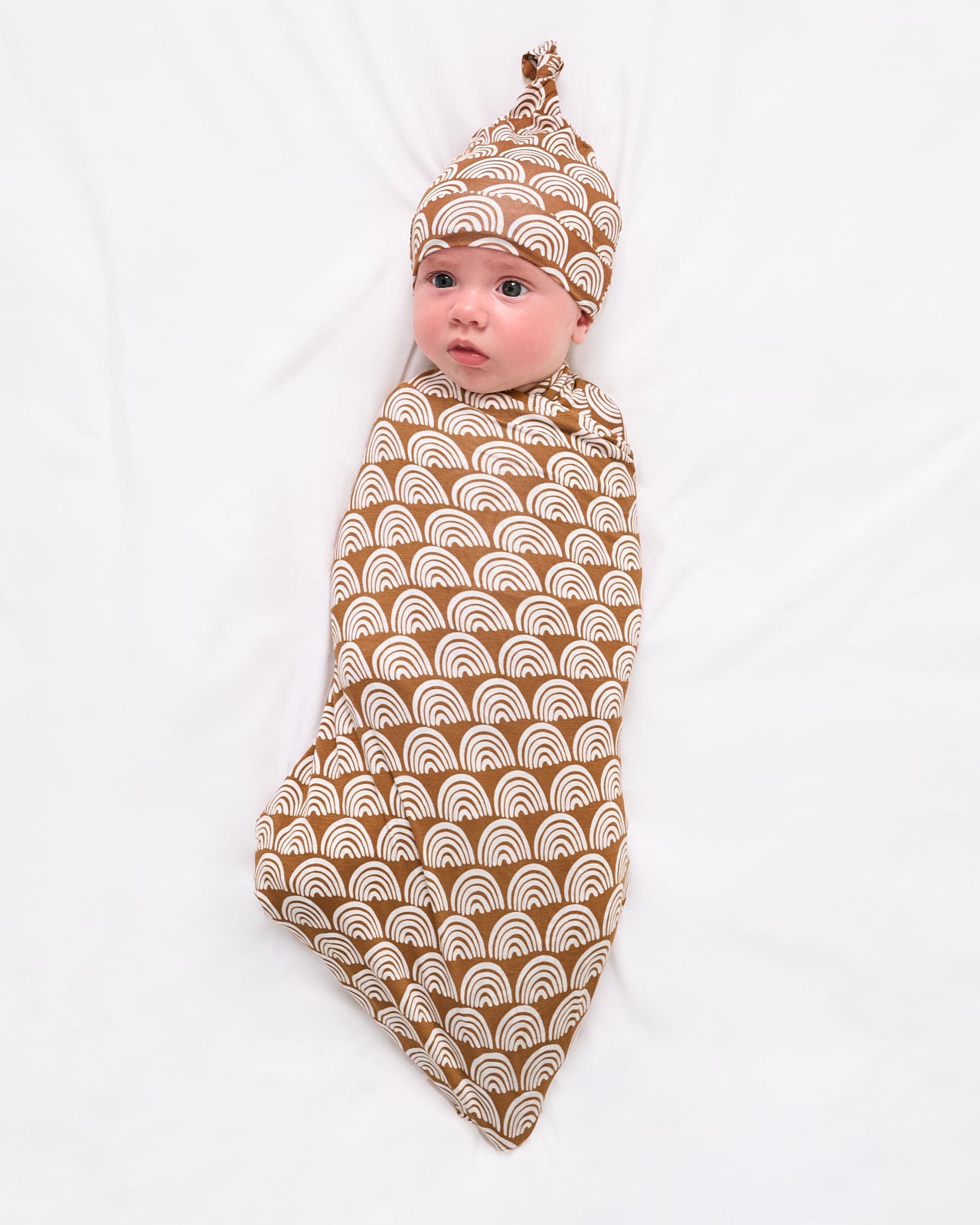 Rust Rainbows Swaddle & Hat Set