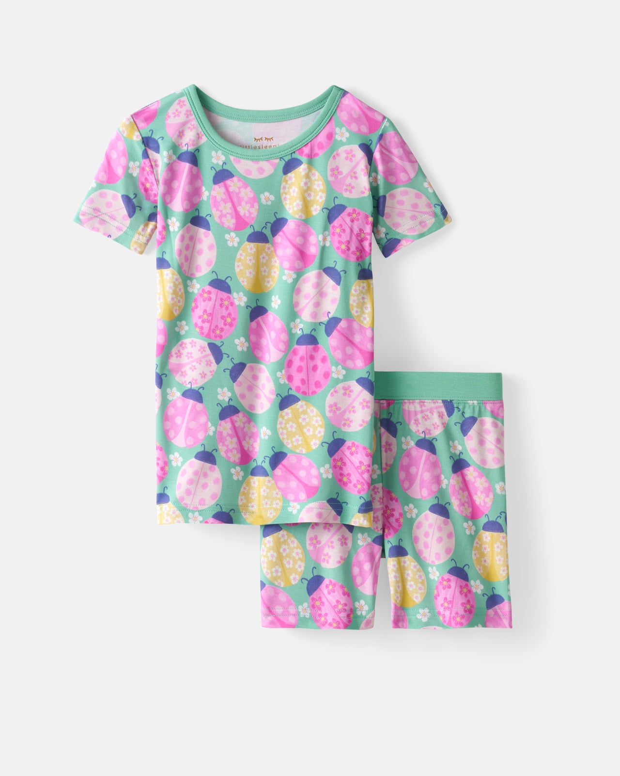 Ladybug Meadow Two-Piece Short Sleeve & Shorts Pajama Set - Image 6