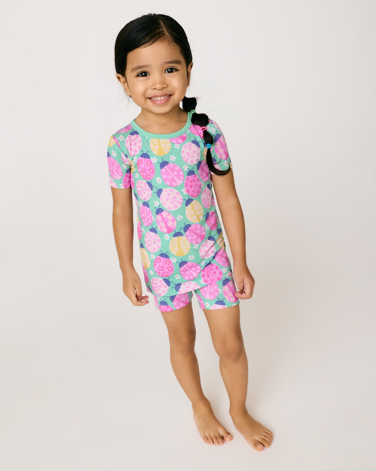 Ladybug Meadow Two-Piece Short Sleeve & Shorts Pajama Set - Image 2