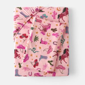 Pink Rancher Roundup Twin Sheet Set