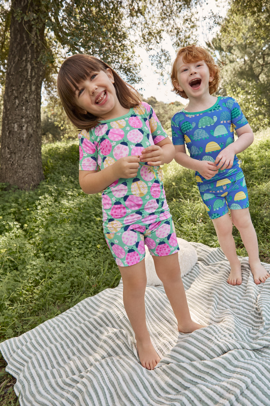 Ladybug Meadow Two-Piece Short Sleeve & Shorts Pajama Set - Image 5