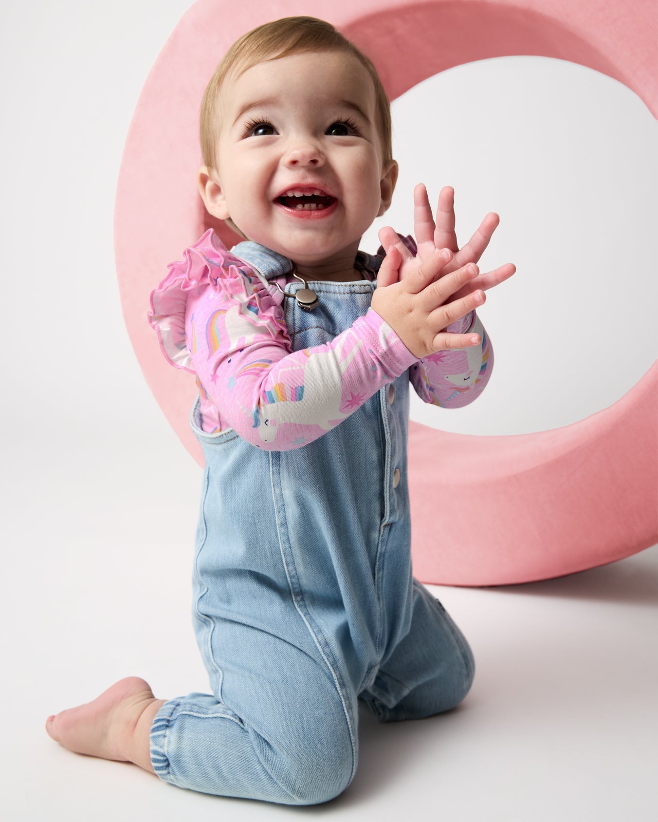 Light Blue Denim Baby Overall Romper