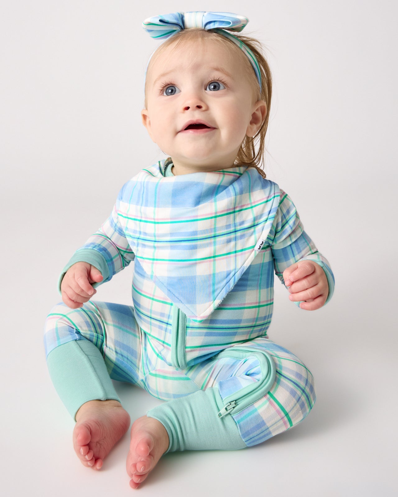 Springtime Plaid Bandana Bib - Image 3