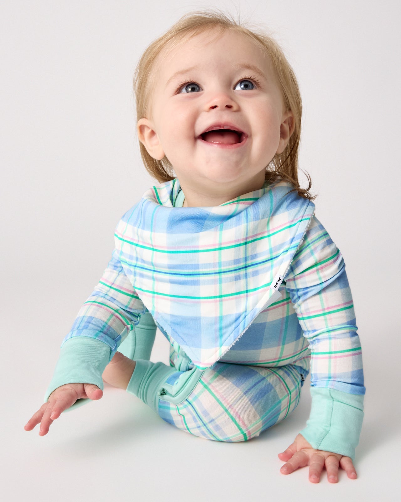 Springtime Plaid Bandana Bib