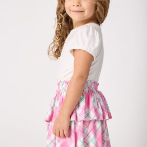 Springtime Plaid Tiered Skort