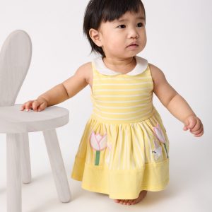 Sunny Tulip Collar Skater Dress with Bloomer