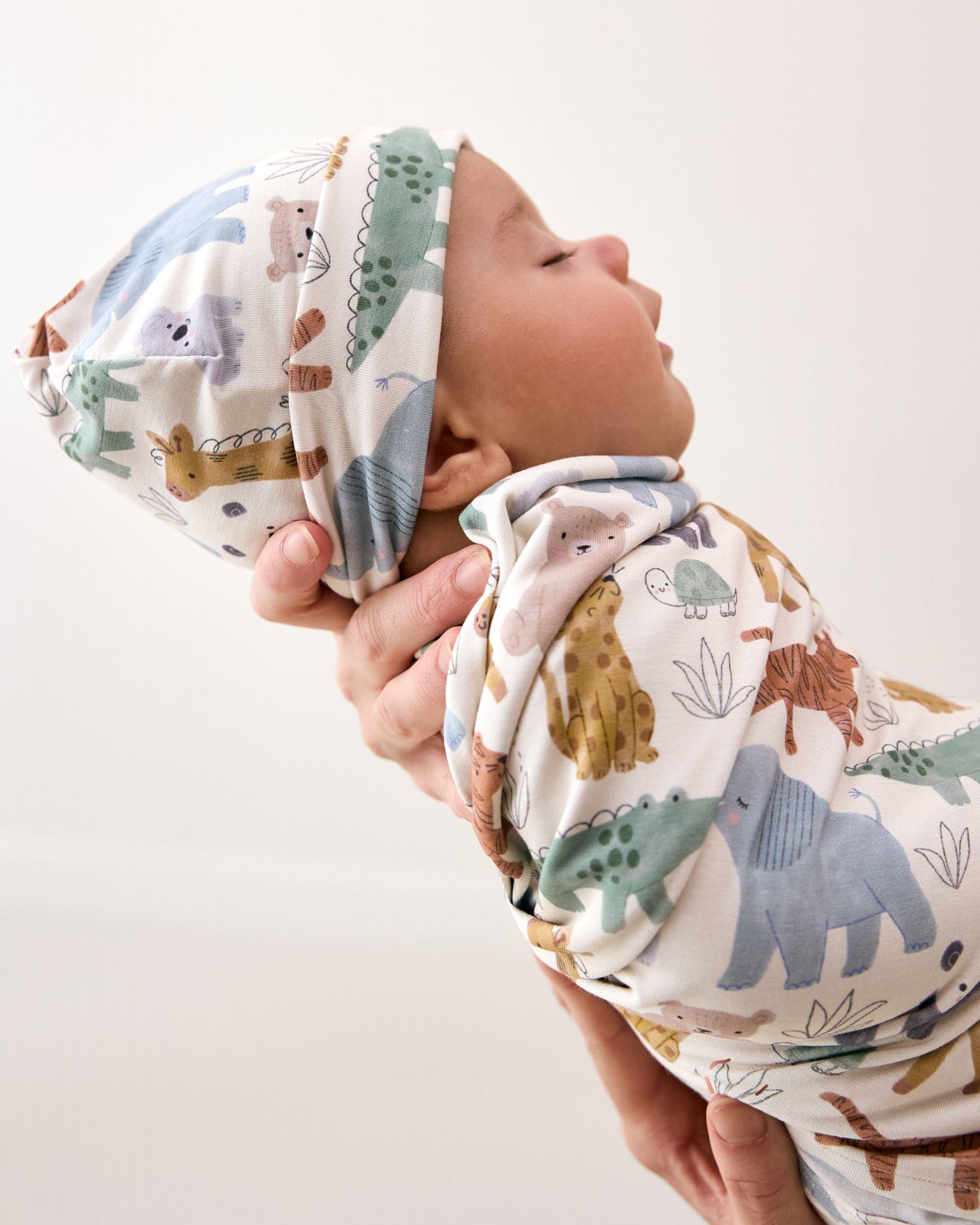 Sweet Safari Swaddle & Infant Beanie Set - Image 2
