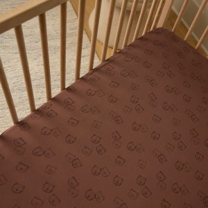 Teddy Tracks Fitted Crib Sheet