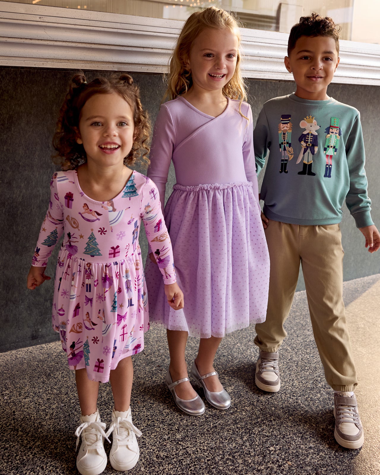 Powder Lilac Ribbed Layered Tulle Dress - Image 3