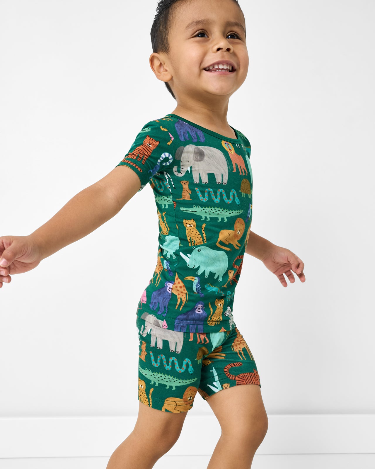 Wild Zoo Two-Piece Short Sleeve & Shorts Pajama Set