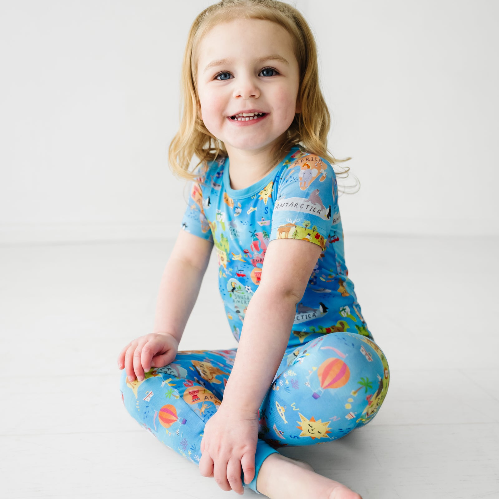 Around The World Two-Piece Short Sleeve Pajama Set - Image 3