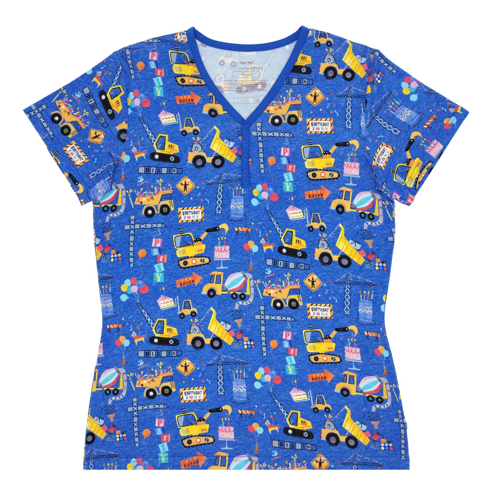 Birthday Builders Women's Short Sleeve Pajama Top - Image 6