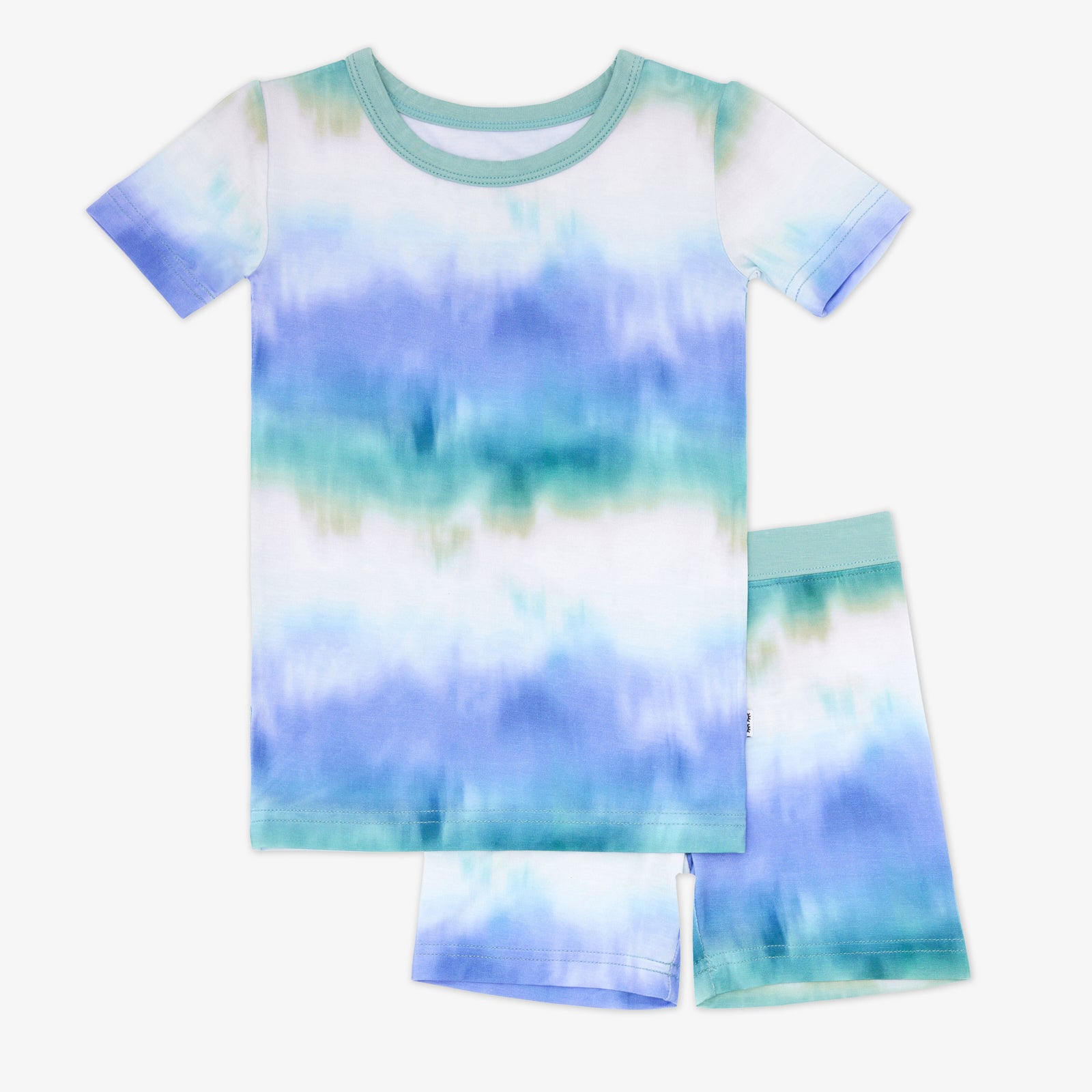 Blue Cosmic Mist Two-Piece Short Sleeve & Shorts Pajama Set - Image 3