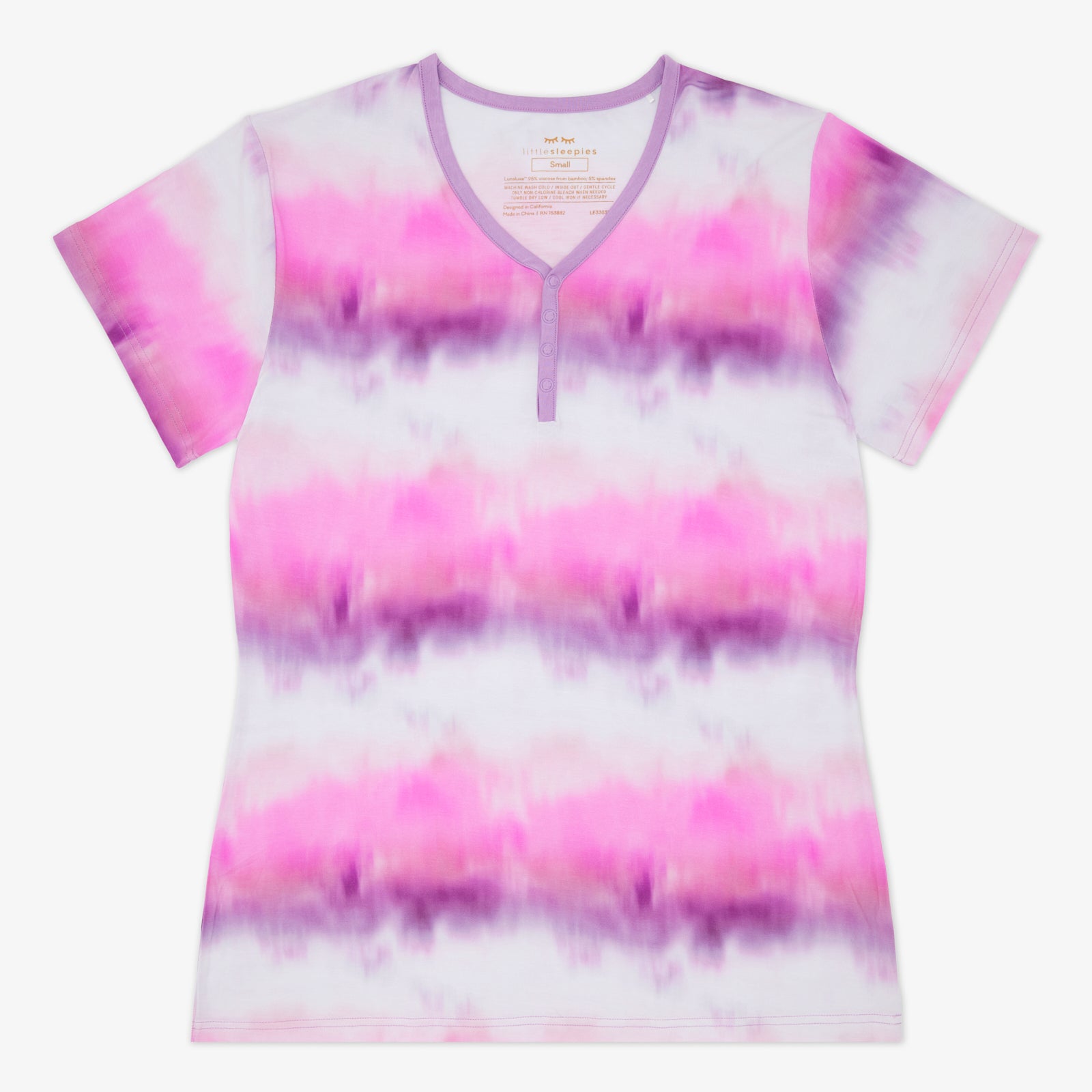 Pink Cosmic Mist Women's Short Sleeve Pajama Top - Image 6