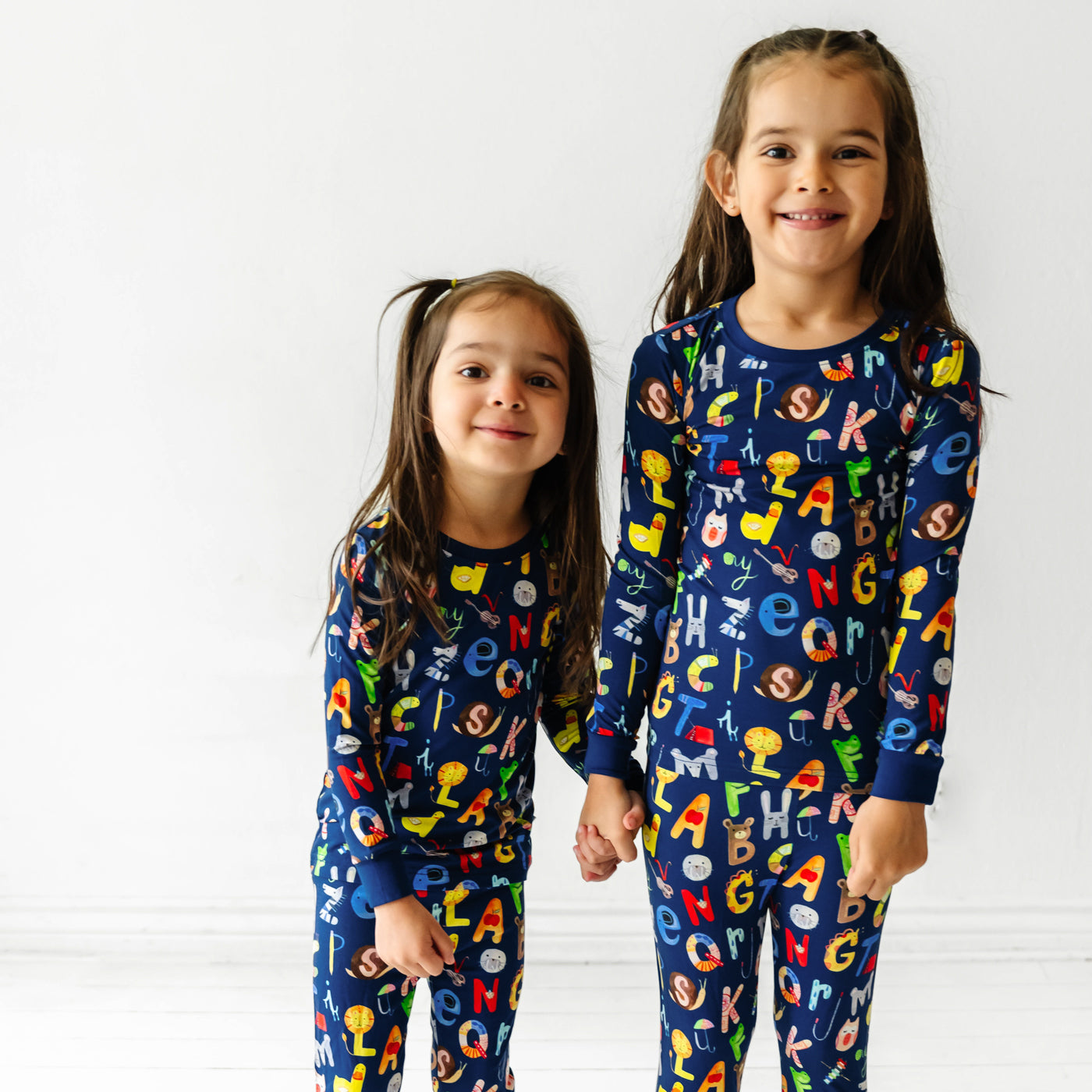 Navy Alphabet Friends Two-Piece Pajama Set - Image 2