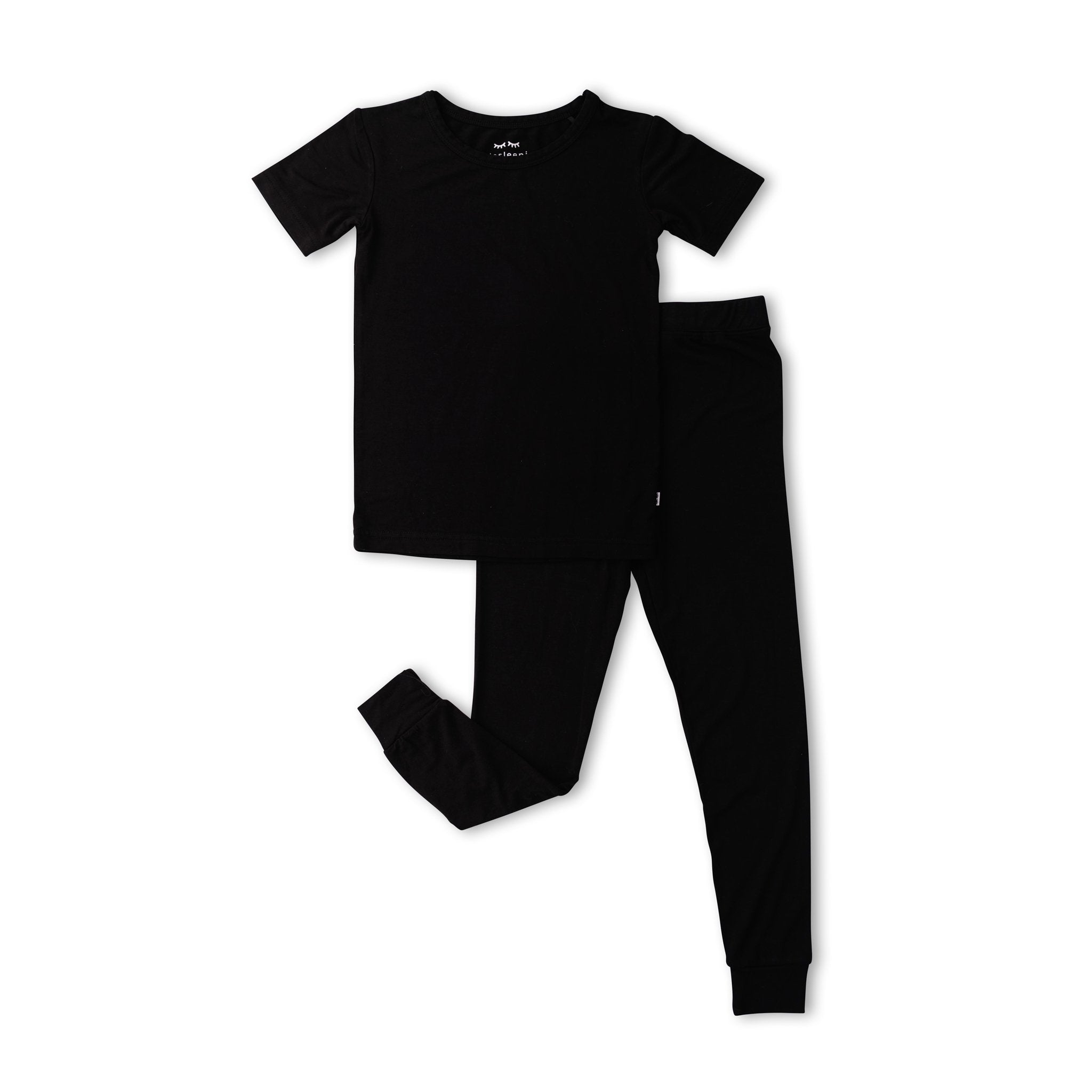 Black Two-Piece Short Sleeve Pajama Set - Image 4