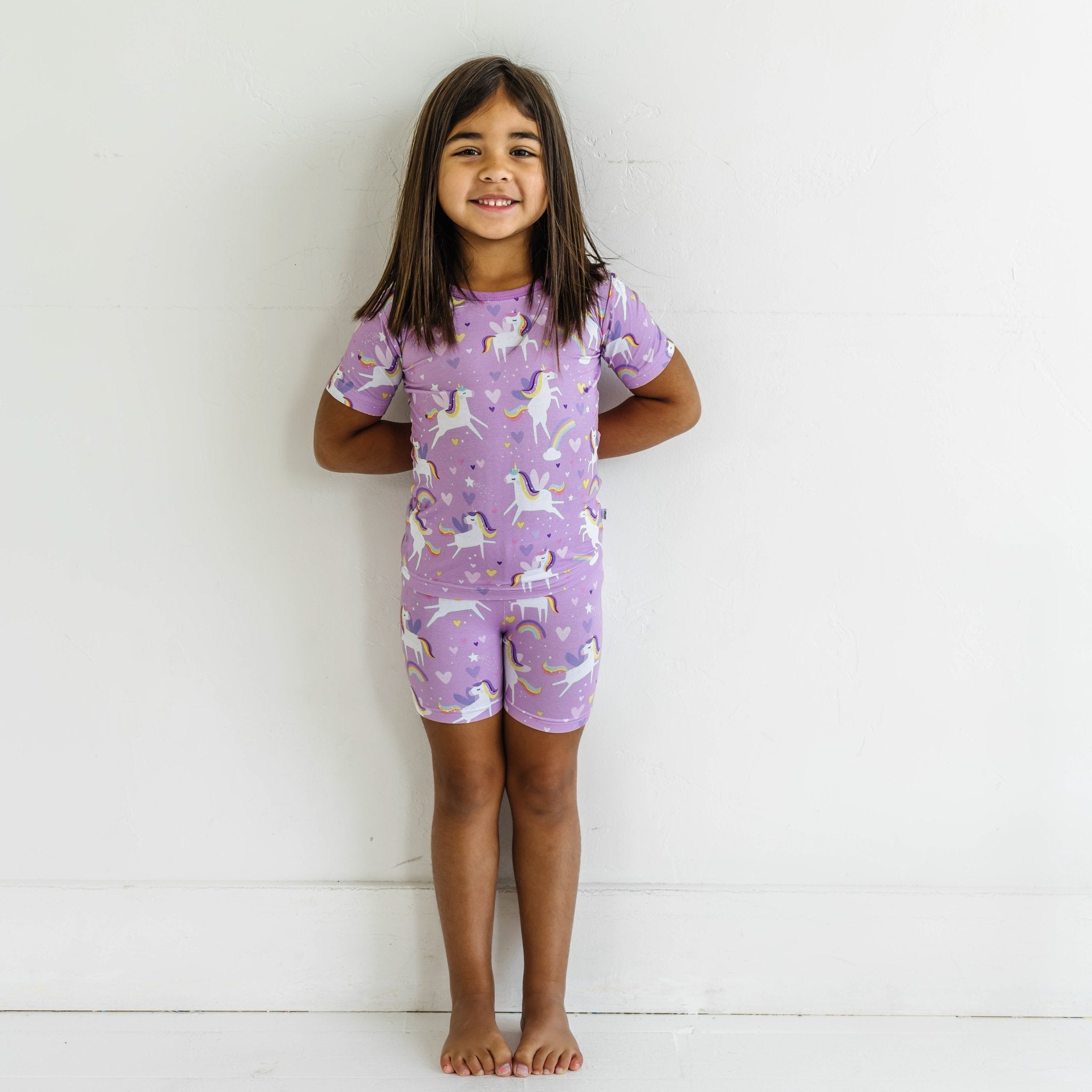 Sienna's Unicorns Two-Piece Short Sleeve & Shorts Pajama Set