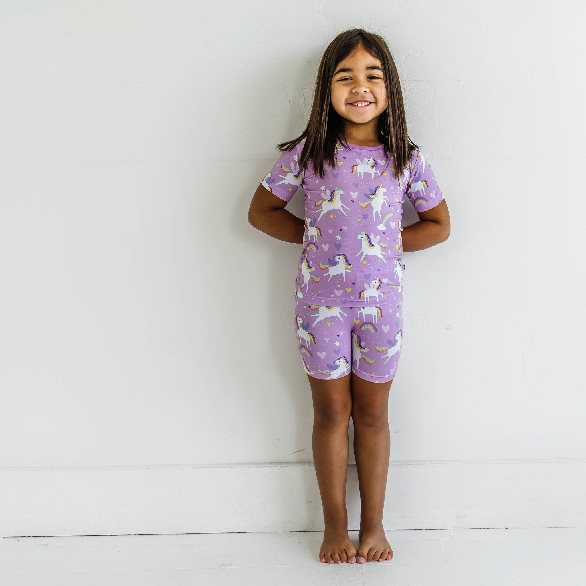 Sienna's Unicorns Two-Piece Short Sleeve & Shorts Pajama Set - Image 2