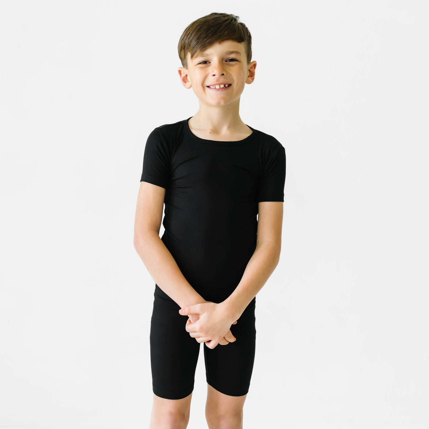 Black Two-Piece Short Sleeve & Shorts Pajama Set - Image 3