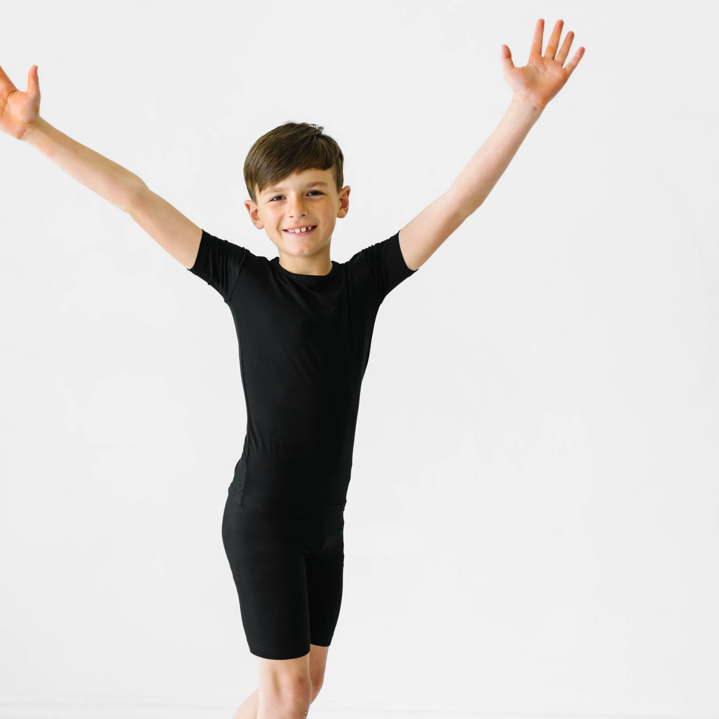 Black Two-Piece Short Sleeve & Shorts Pajama Set - Image 4