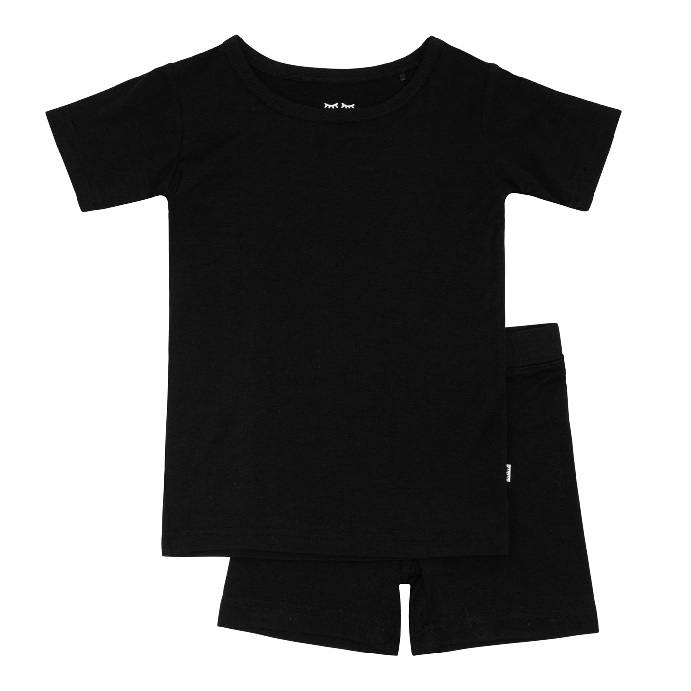 Black Two-Piece Short Sleeve & Shorts Pajama Set - Image 6