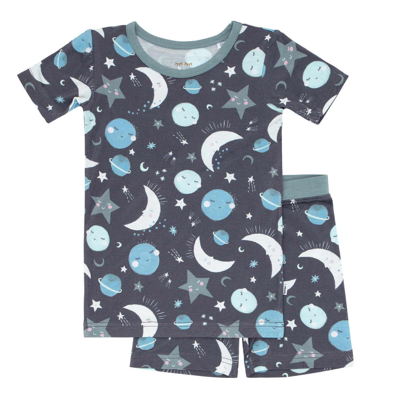 Blue To the Moon & Back Two-Piece Short Sleeve & Shorts Pajama Set - Image 5