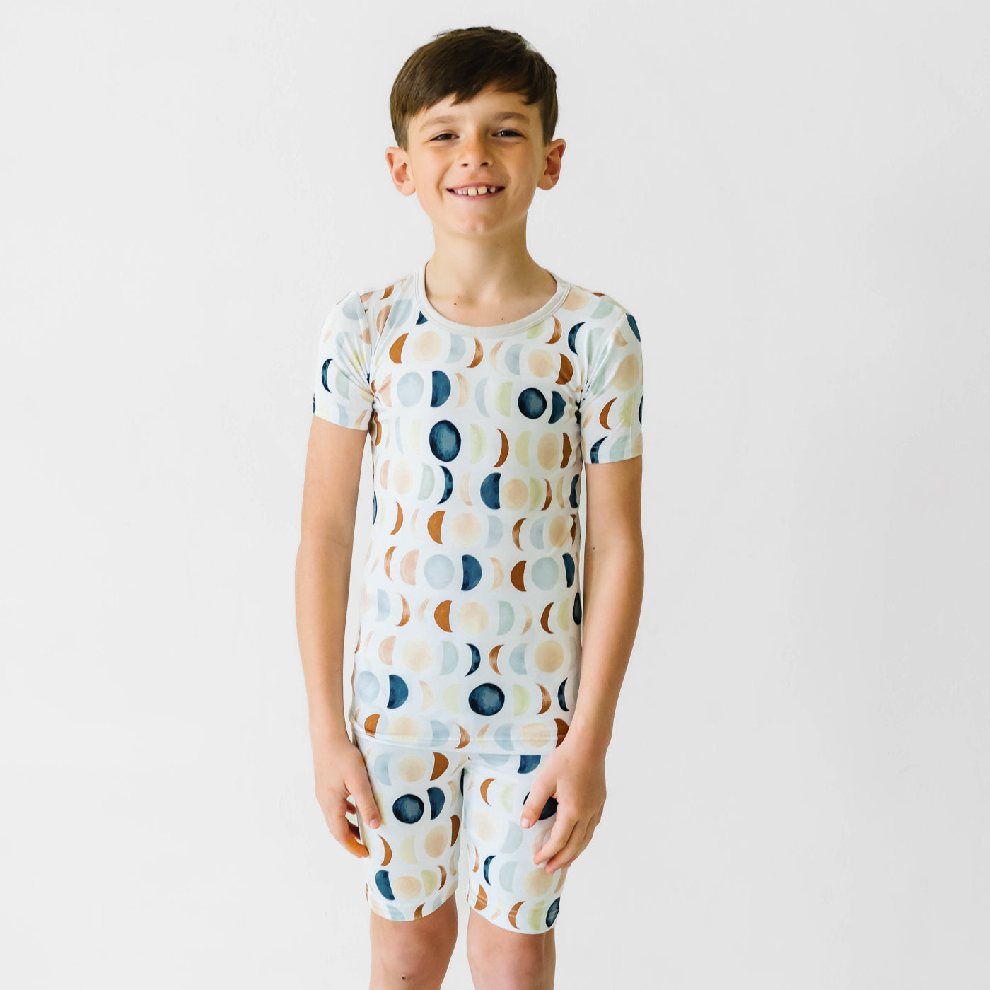 Luna Neutral Two-Piece Short Sleeve & Shorts Pajama Set - Image 4