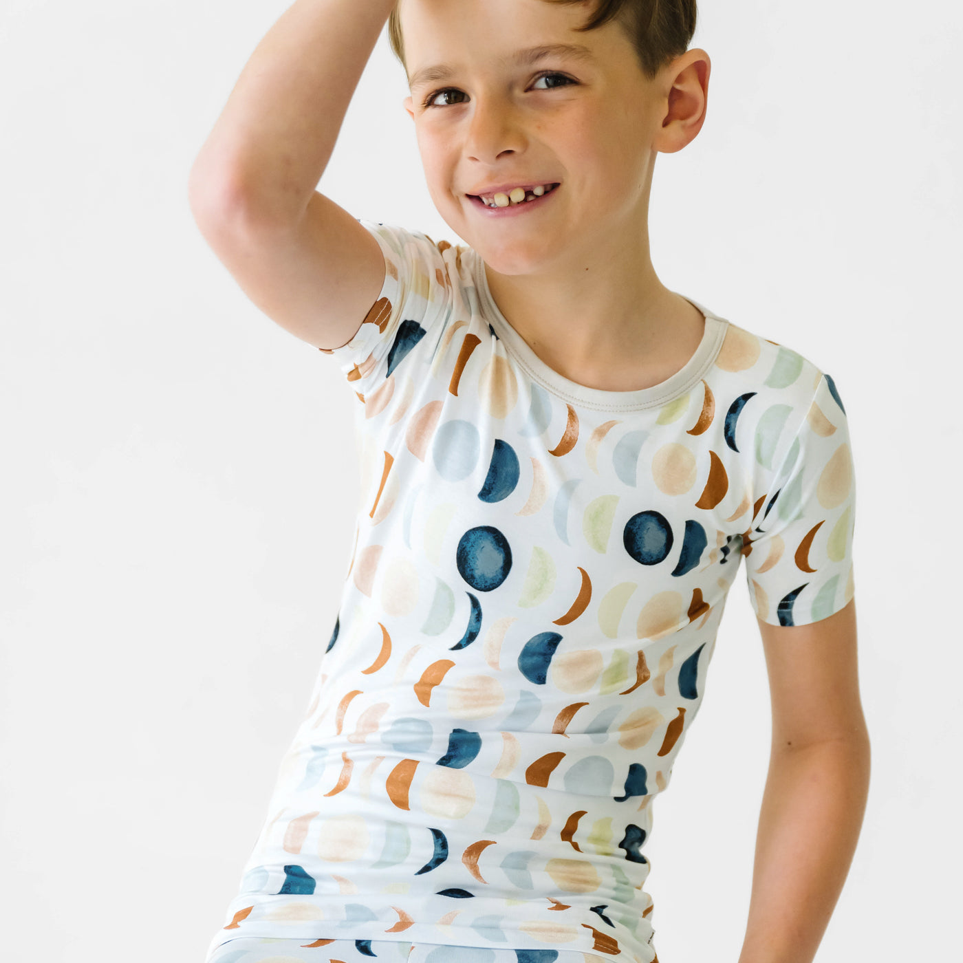 Luna Neutral Two-Piece Short Sleeve & Shorts Pajama Set - Image 5