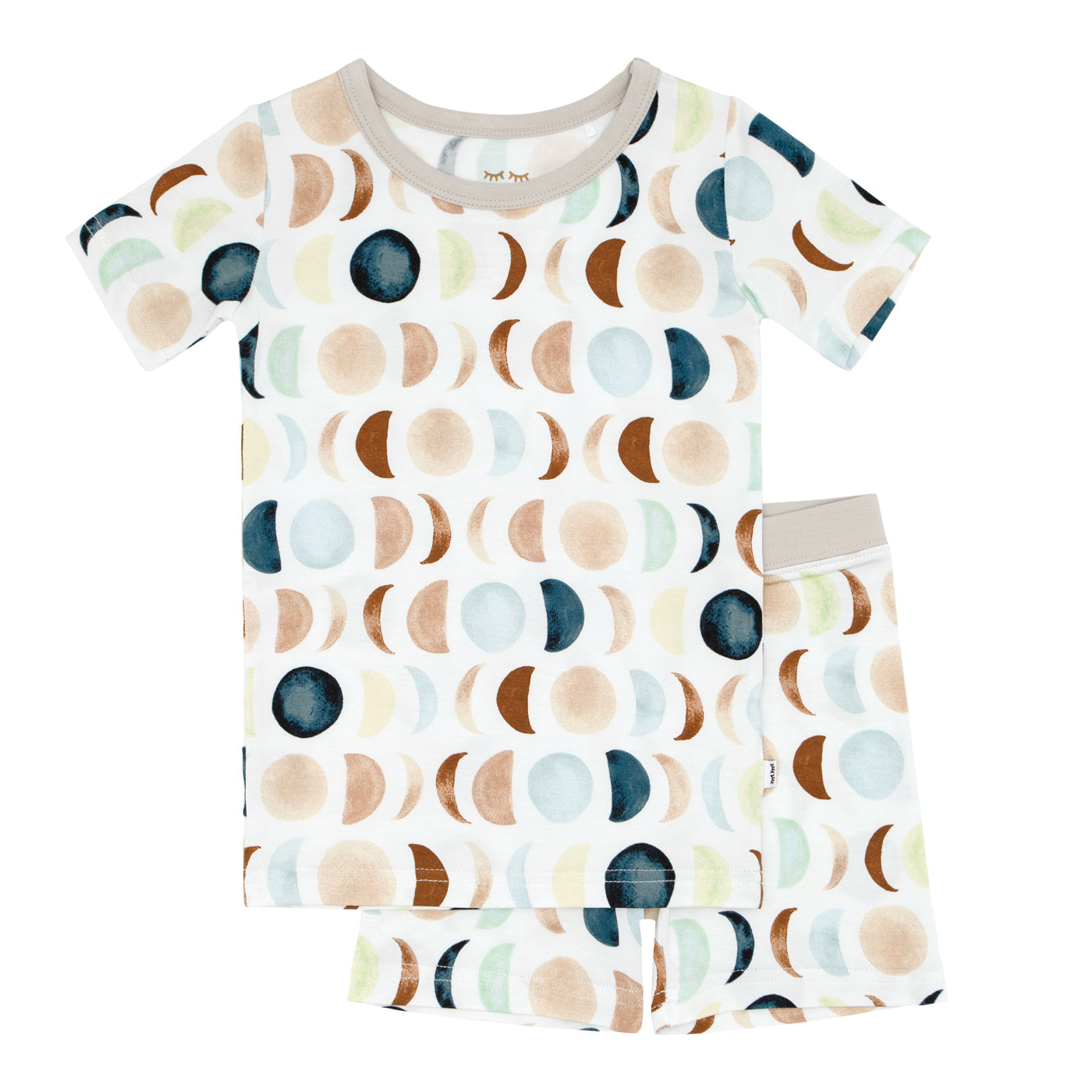 Luna Neutral Two-Piece Short Sleeve & Shorts Pajama Set - Image 7