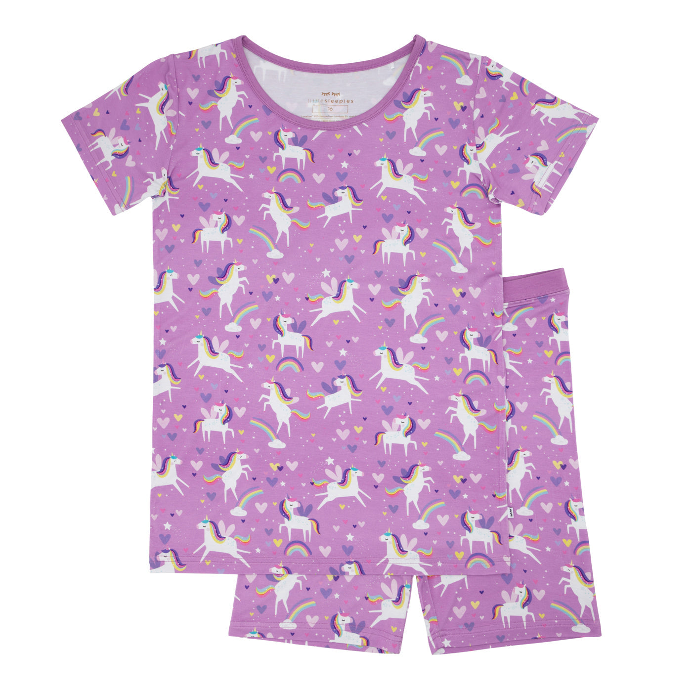 Sienna's Unicorns Two-Piece Short Sleeve & Shorts Pajama Set - Image 4