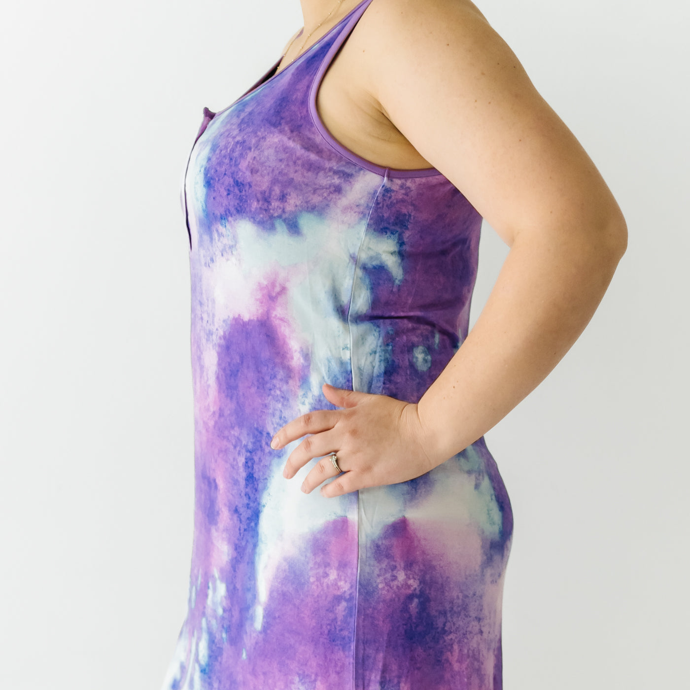 Purple Watercolor Women's Tank Nightgown - Image 4
